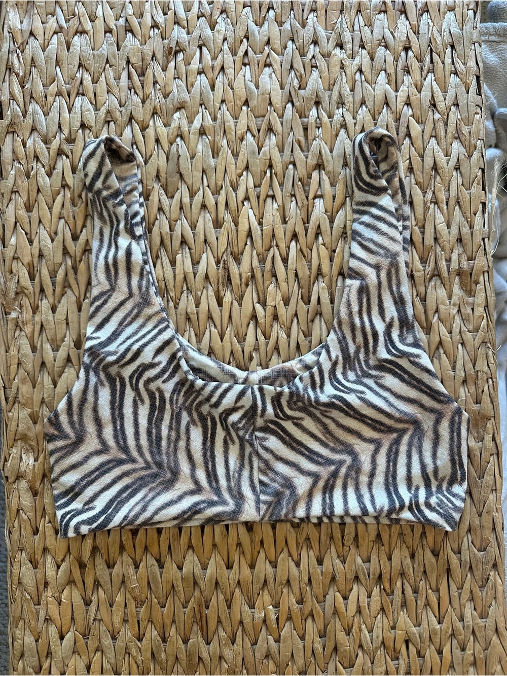 Boys + Arrows - never made Zebra Print Scoop Neck Bralette - Neutral Tones